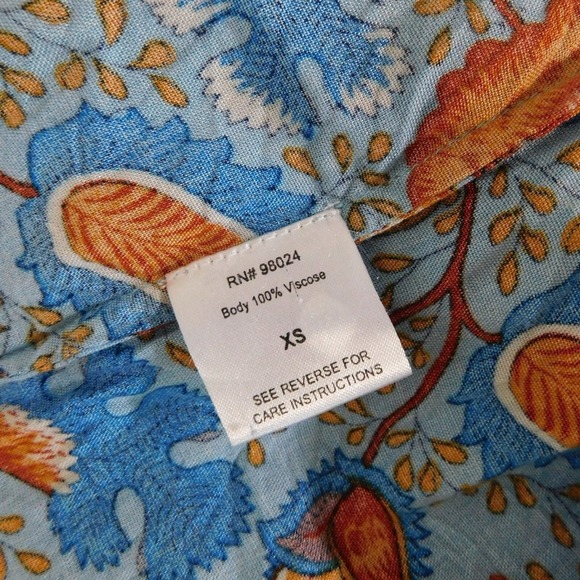 HOUSE OF HARLOW 1960 Nicole Richie Blue Floral Paisley Maxi Midi Dress X-Small - Picture 10 of 12